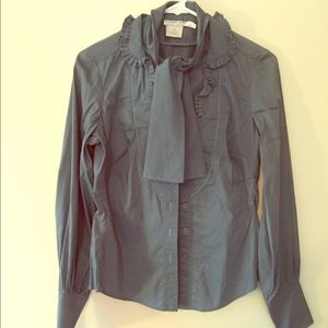 Blue dress shirt with interest